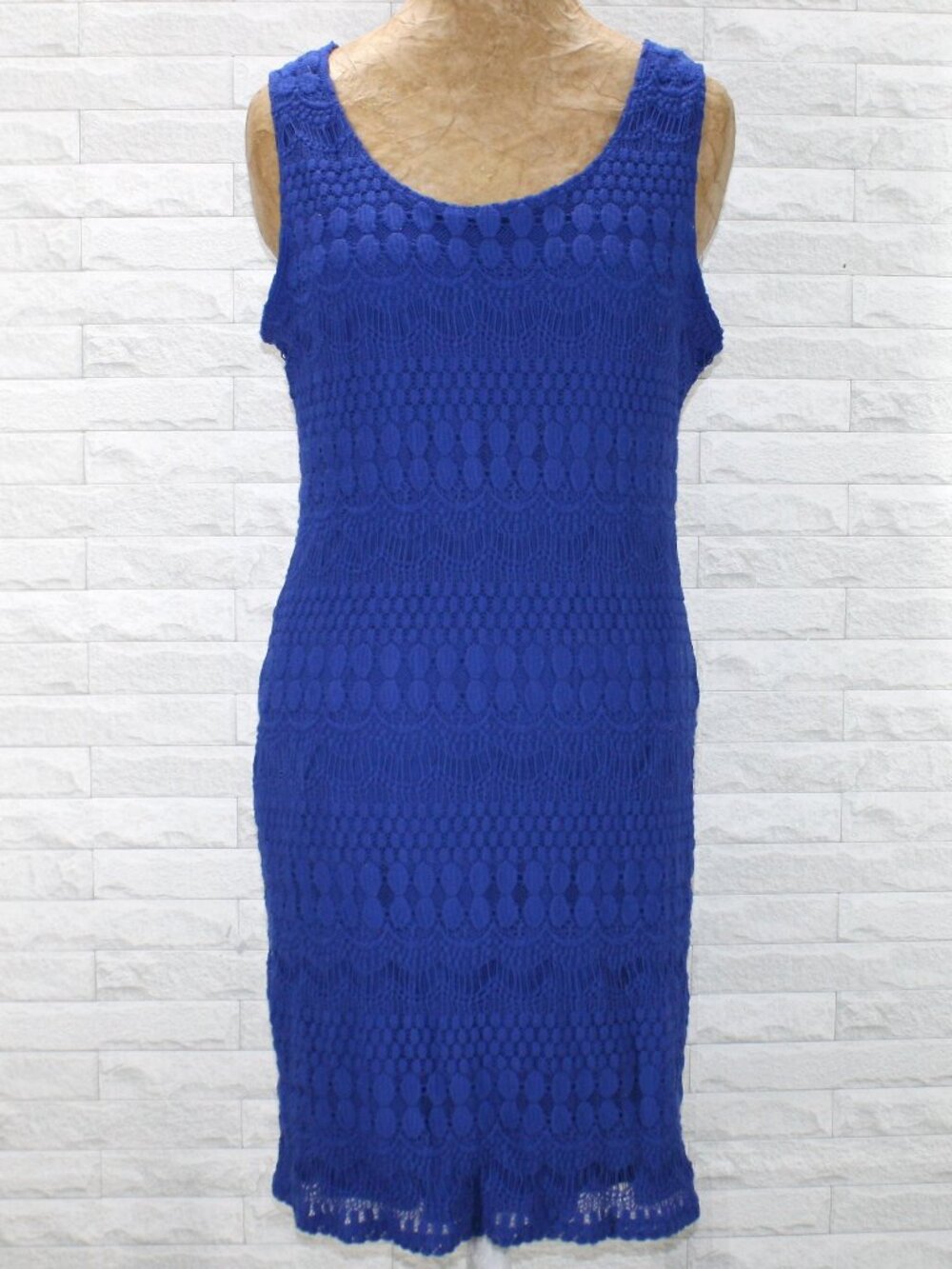 TIANA B. Dress Lace Sleeveless Cocktail Bodycon Party Mini Sheath Royal Blue XL
